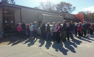 picture of Shaheen Supporters outside IBEW Hall in Concord NH